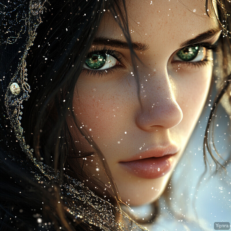 Ethereal Portrait of a Woman with Green Eyes