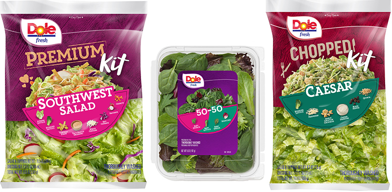New Dole Salad Packaging Better Indicates Contents, Ingredients and Nutritional Benefits
